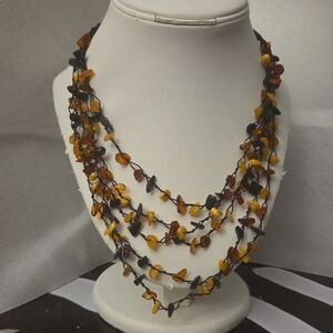 Amber  Multi-Strand Necklace